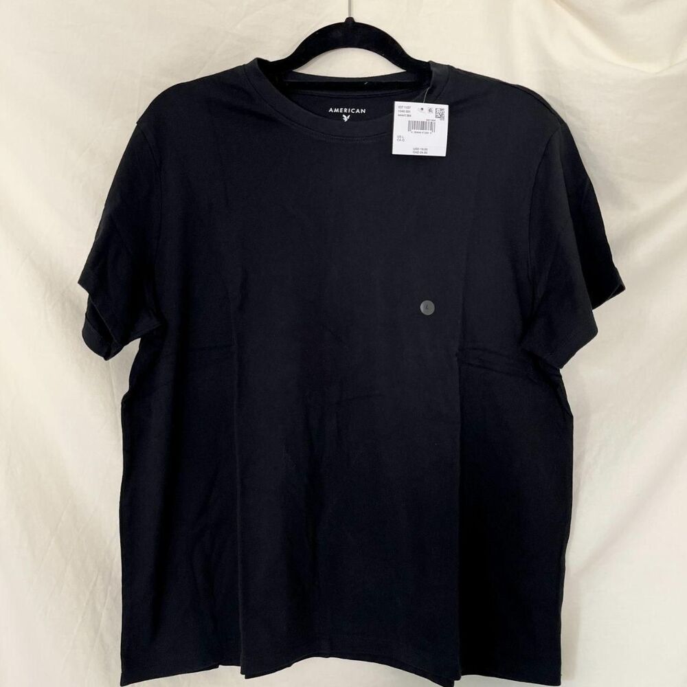 NWT American Eagle Black Cotton Crewneck T-Shirt L